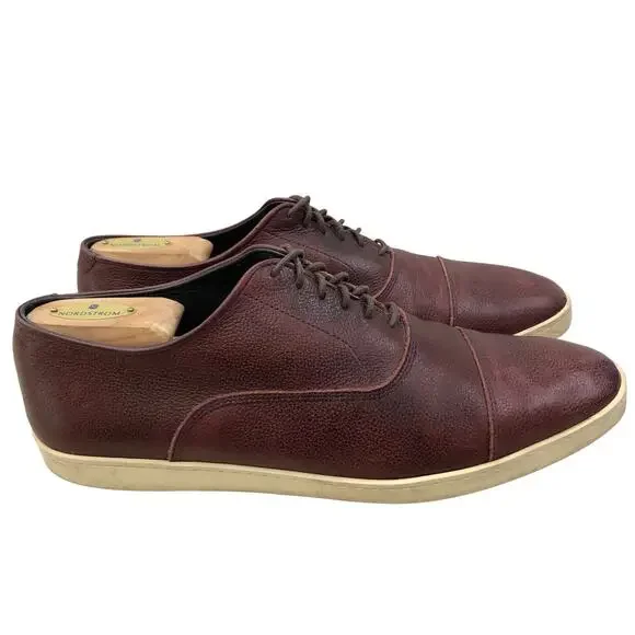 Allen Edmonds Shoes Mens 10.5 D Brown Leather Cap Toe Park Avenue Sneakers